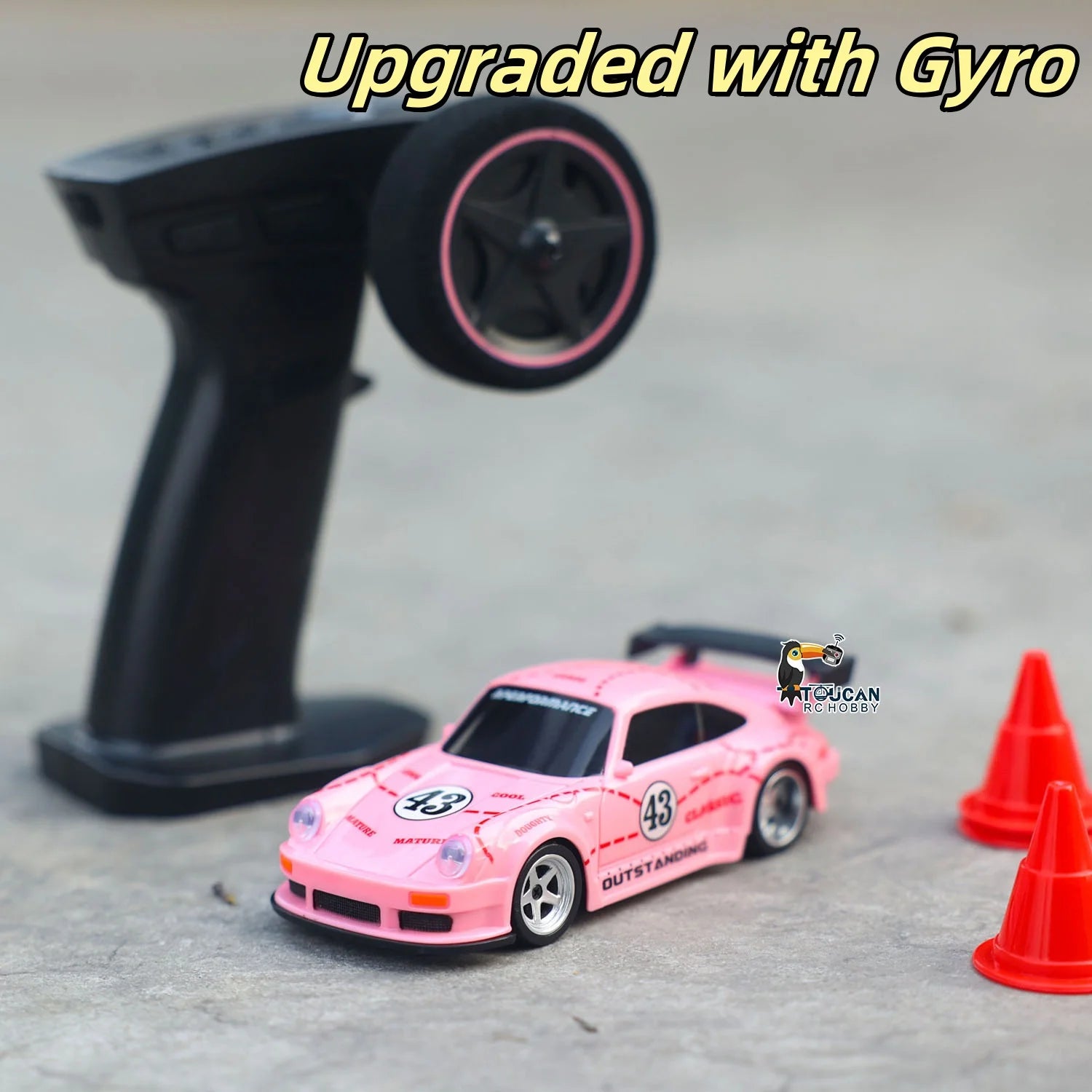 2025 RTR 1/43 RC Drift Car 2.4G 4WD RC Mini Racing Car Gyro RC Toys Remote Control High Speed Gift for Boys Model Traffic Cones