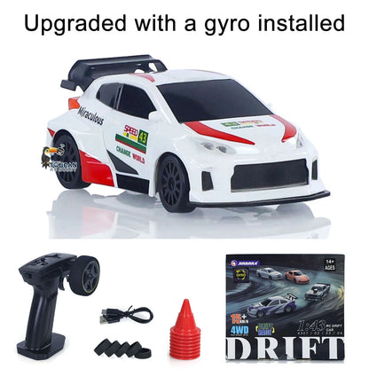 2025 RTR 1/43 RC Drift Car 2.4G 4WD RC Mini Racing Car Gyro RC Toys Remote Control High Speed Gift for Boys Model Traffic Cones