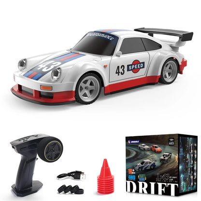 2025 RTR 1/43 RC Drift Car 2.4G 4WD RC Mini Racing Car Gyro RC Toys Remote Control High Speed Gift for Boys Model Traffic Cones