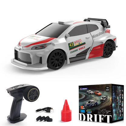 2025 RTR 1/43 RC Drift Car 2.4G 4WD RC Mini Racing Car Gyro RC Toys Remote Control High Speed Gift for Boys Model Traffic Cones