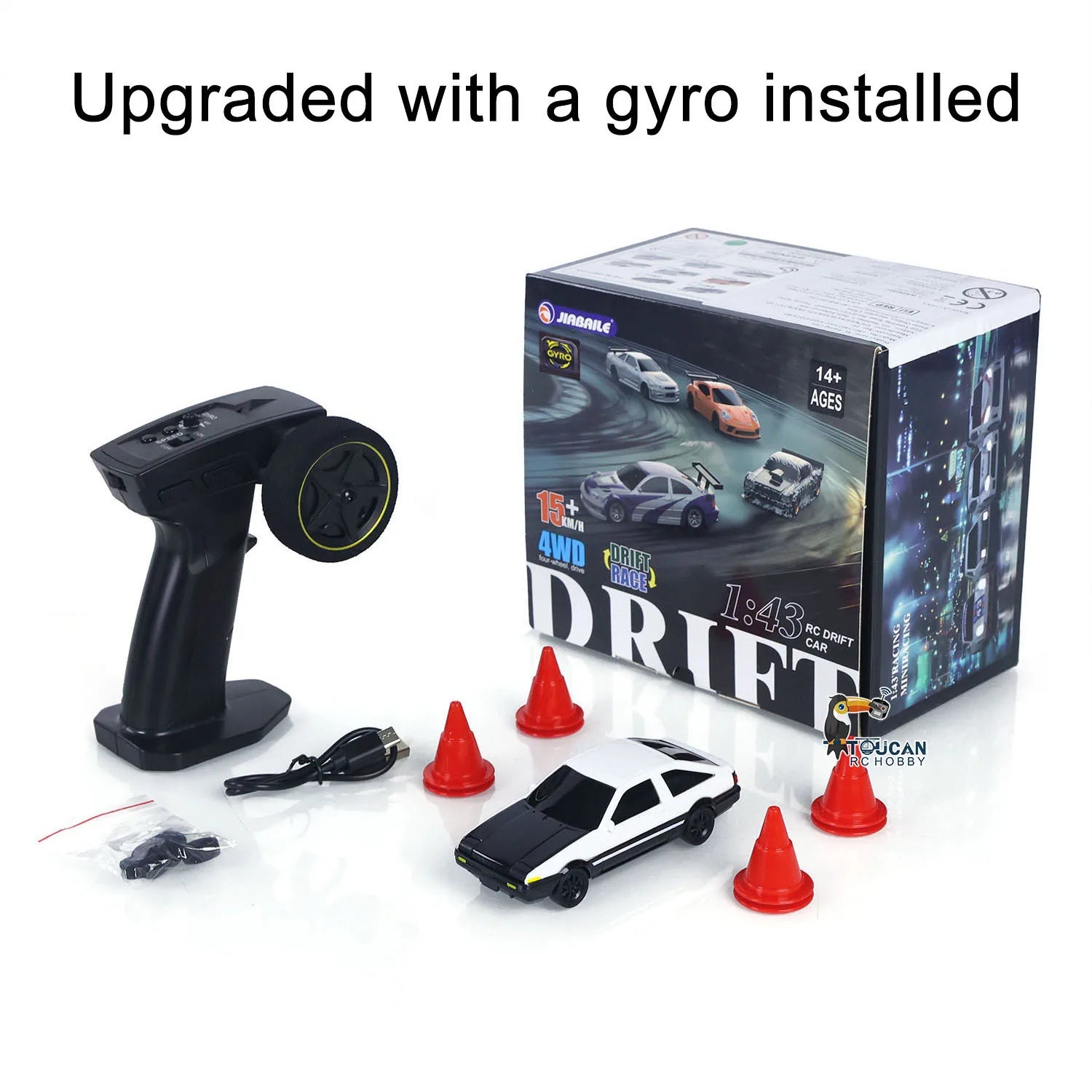 2025 RTR 1/43 RC Drift Car 2.4G 4WD RC Mini Racing Car Gyro RC Toys Remote Control High Speed Gift for Boys Model Traffic Cones