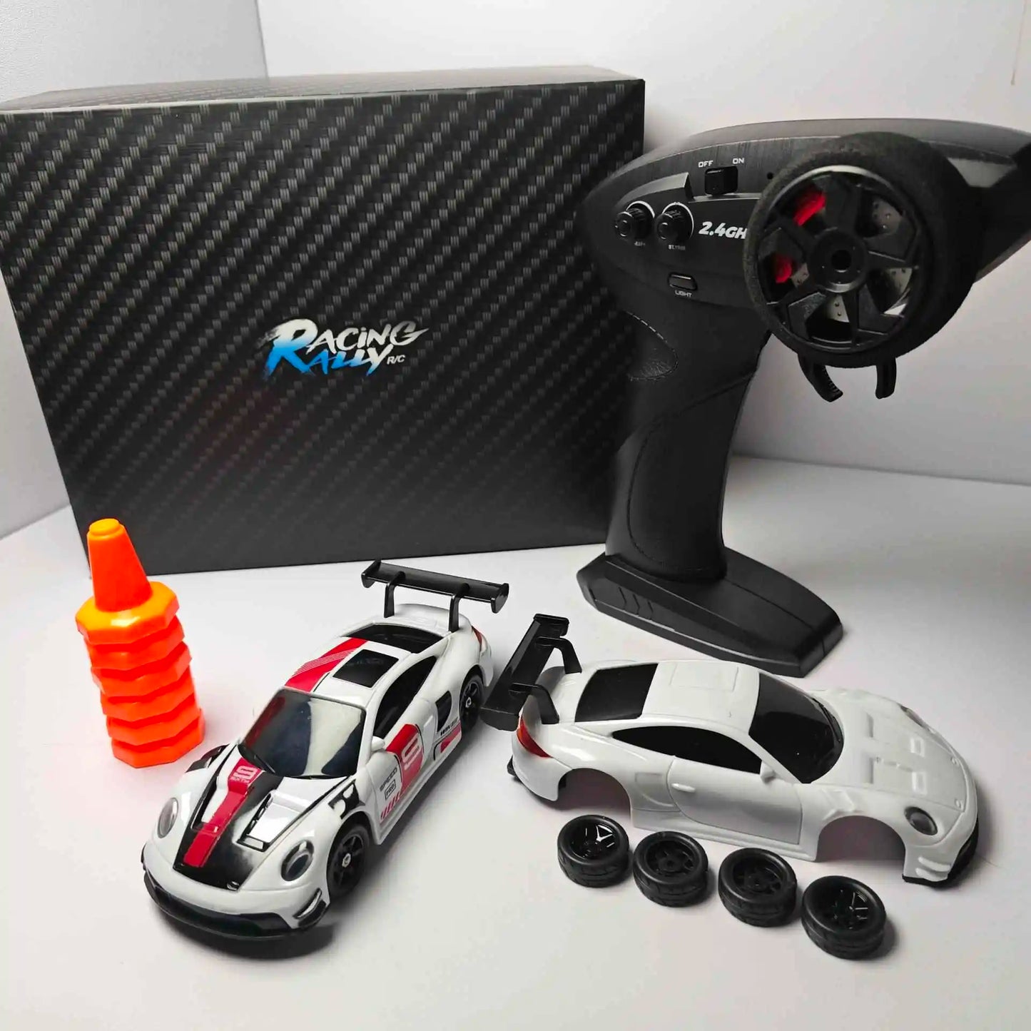 Professional 1:43 Scale RC Drift Car with ESP Gyroscope, Full Proportional Control, 4WD Metal Chassis, and Dual Tire Sets for Authentic Drifting Experience