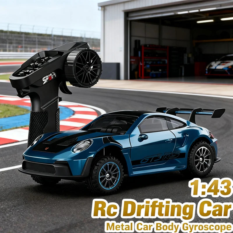 Professional 1:43 Scale RC Drift Car with ESP Gyroscope, Full Proportional Control, 4WD Metal Chassis, and Dual Tire Sets for Authentic Drifting Experience