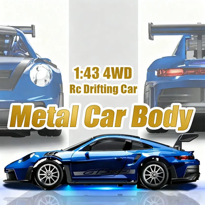 Professional 1:43 Scale RC Drift Car with ESP Gyroscope, Full Proportional Control, 4WD Metal Chassis, and Dual Tire Sets for Authentic Drifting Experience