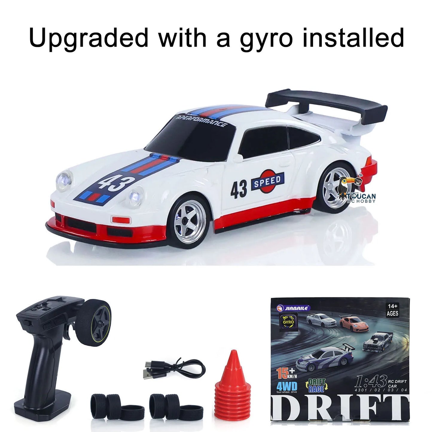 2025 RTR 1/43 RC Drift Car 2.4G 4WD RC Mini Racing Car Gyro RC Toys Remote Control High Speed Gift for Boys Model Traffic Cones
