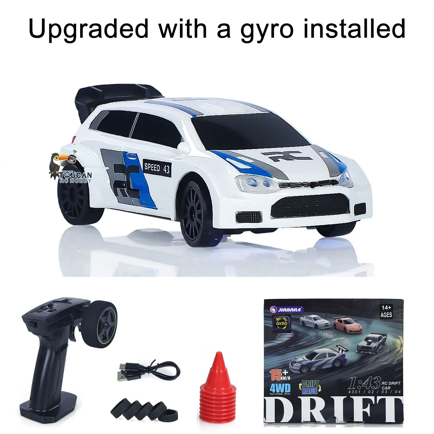 2025 RTR 1/43 RC Drift Car 2.4G 4WD RC Mini Racing Car Gyro RC Toys Remote Control High Speed Gift for Boys Model Traffic Cones