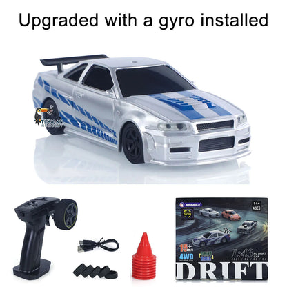 2025 RTR 1/43 RC Drift Car 2.4G 4WD RC Mini Racing Car Gyro RC Toys Remote Control High Speed Gift for Boys Model Traffic Cones