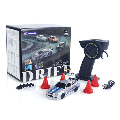 2025 RTR 1/43 RC Drift Car 2.4G 4WD RC Mini Racing Car Gyro RC Toys Remote Control High Speed Gift for Boys Model Traffic Cones